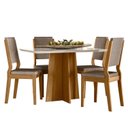 Ver imagem 2 de Conjunto Sala de Jantar Mesa Tampo Vidro/MDF Anitta 120cm com 4 Cadeiras Carol Marrom/Off White