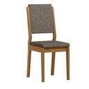 Ver imagem 6 de Conjunto Sala de Jantar Mesa Tampo Vidro/MDF Anitta 120cm com 4 Cadeiras Carol Marrom/Off White