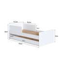 Ver imagem 6 de Cama Infantil para Colchão 0,88 x 1,88 Cor Branco com Cama Auxiliar