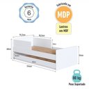 Ver imagem 3 de Cama Infantil para Colchão 0,88 x 1,88 Cor Branco com Cama Auxiliar