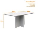 Ver imagem 3 de Conjunto Sala de Jantar Mesa Tampo Vidro/MDF Anitta 160 cm com 6 Cadeiras Ana Marrom/Off White