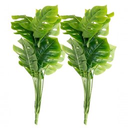 Kit 4 Ramo Planta Artificial Decoração Costela de Adão 43cm - 1
