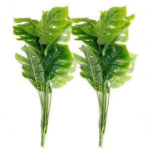 Kit 4 Ramo Planta Artificial Decoração Costela de Adão 43cm