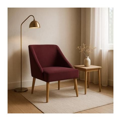 Cadeira Decorativa Liz Suede Bordo para Sala Salão Recepção .