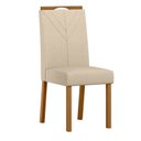 Ver imagem 6 de Conjunto Sala de Jantar Mesa Tampo Vidro/MDF Anitta 90cm com 4 Cadeiras Ana Marrom/Off White