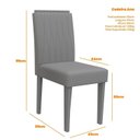 Ver imagem 4 de Conjunto Sala de Jantar Mesa Tampo Vidro/MDF Anitta 90cm com 4 Cadeiras Ana Marrom/Off White