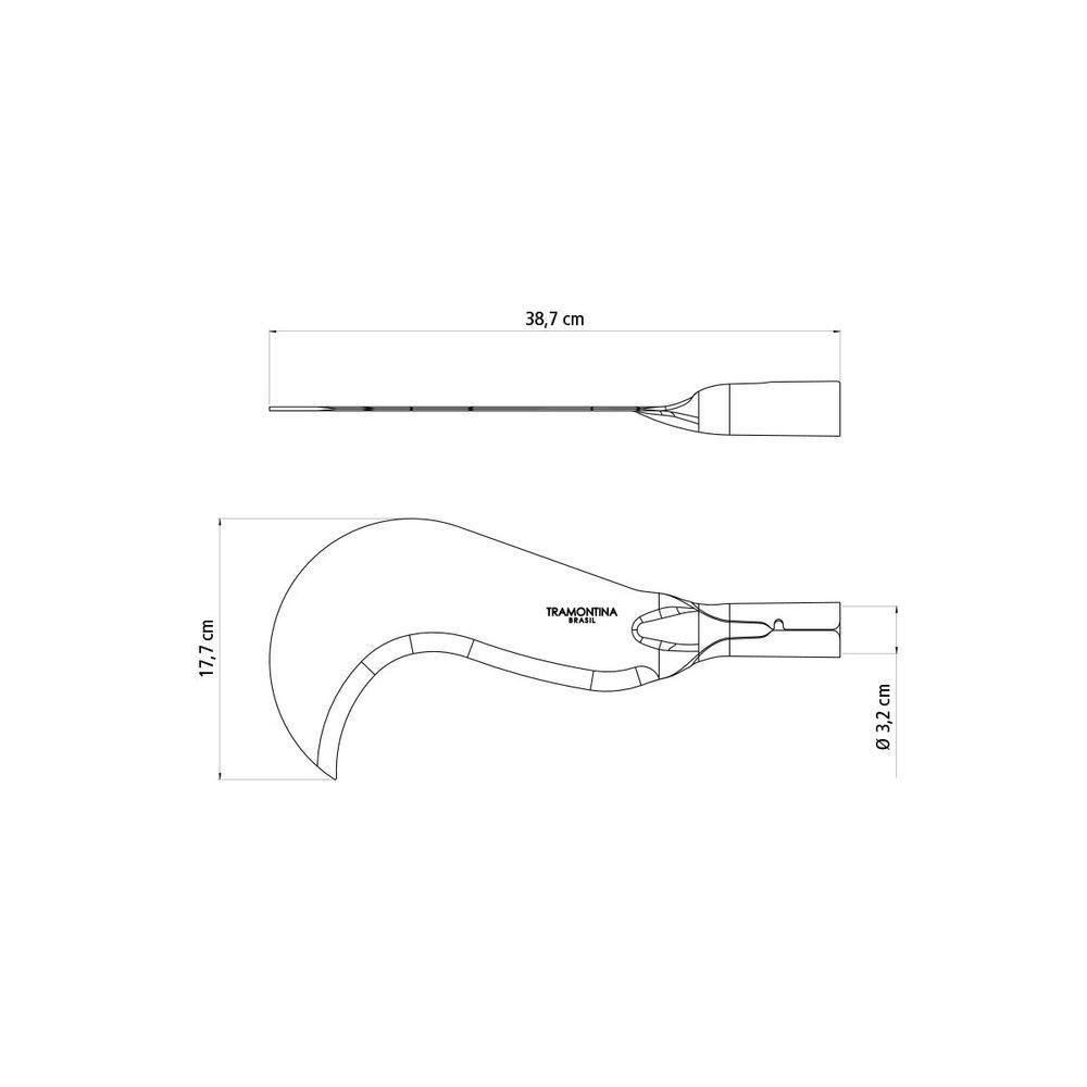 Foice Curva Tramontina em Aço sem Cabo - 3