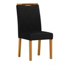 Ver imagem 5 de Conjunto Sala de Jantar Mesa Tampo Vidro/MDF Anitta 90cm com 4 Cadeiras Sarah Marrom/Ype/Preto/JA03