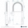 Torneira Monocomando Gourmet de Cozinha Inox Capri Escovada - 11