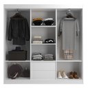 Ver imagem 4 de Guarda Roupas Casal Lisboa 3 Portas de Correr e 2 Gavetas - Branco Branco