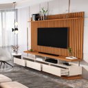 Ver imagem 5 de Rack com Painel Ripado para TV até 72 Polegadas 3 Gavetas e Pés com Rodízios Vivare Classic