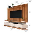 Ver imagem 3 de Rack com Painel Ripado para TV até 72 Polegadas 3 Gavetas e Pés com Rodízios Vivare Classic