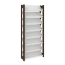 Ver imagem 1 de Estante Armário Alta Multiuso 8 Prateleiras Az1006 Branco / Nogal - Tecnomobili