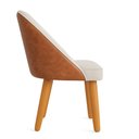 Ver imagem 4 de Cadeira Poltrona de Jantar Bela Corano Nozes e Linho Pés Palito Castanho - Pallazio