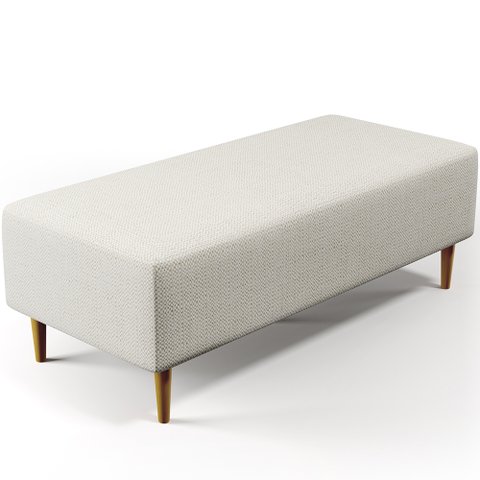 Puff Decorativo Sala de Estar Bali W01 Pés Palito 120x50 cm Linho Champagne - Lyam Decor