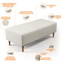 Ver imagem 4 de Puff Decorativo Sala de Estar Bali W01 Pés Palito 120x50 cm Linho Champagne - Lyam Decor