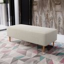 Ver imagem 2 de Puff Decorativo Sala de Estar Bali W01 Pés Palito 120x50 cm Linho Champagne - Lyam Decor