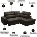 Ver imagem 4 de Sofá 3 Lugares Retrátil Reclinável Chaise Direito 243cm Solin F04 Veludo Marrom Escuro - Lyam Decor