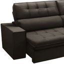 Ver imagem 5 de Sofá 3 Lugares Retrátil Reclinável Chaise Direito 243cm Solin F04 Veludo Marrom Escuro - Lyam Decor