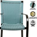 Ver imagem 2 de Jogo Com 4 Cadeiras De área Ascoli Azul Turquia Alumínio Pintura Eletrostática Preta