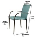 Ver imagem 3 de Jogo Com 4 Cadeiras De área Ascoli Azul Turquia Alumínio Pintura Eletrostática Preta