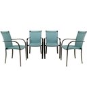 Ver imagem 1 de Jogo Com 4 Cadeiras De área Ascoli Azul Turquia Alumínio Pintura Eletrostática Preta
