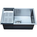 Ver imagem 1 de Cuba Quadrada Gourmet Preta de Aço Inox Escovado 60x40cm com Acessórios - Cub-021 - Stillus Home