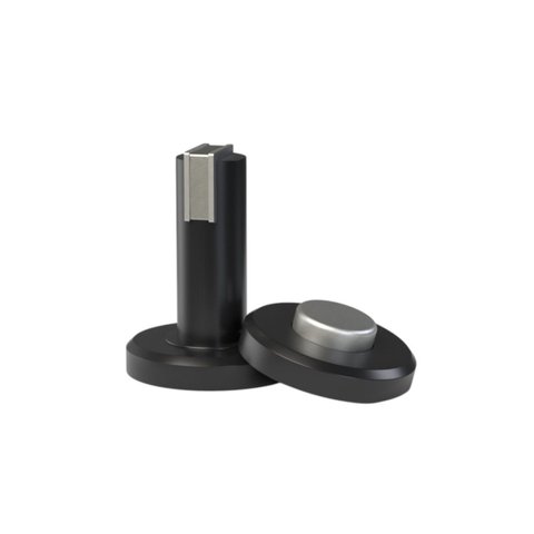 Fixador Trava Porta Magnético Dual Piso ou Parede Metalico:preto
