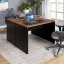 Ver imagem 1 de Mesa para Escritório 2 Lugares 110cm x 140cm Nogal com Preto F5 Office