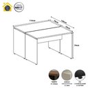 Ver imagem 2 de Mesa para Escritório 2 Lugares 110cm x 140cm Nogal com Preto F5 Office
