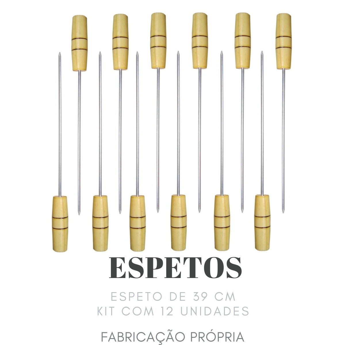 Espetos Mini Para Churrasco Kit Com 12 Espetinho - 5