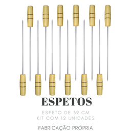 Espetos Mini Para Churrasco Kit Com 12 Espetinho - 5