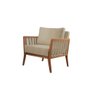 Poltrona Decorativa Couro Offwhite Lua - 1