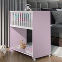 Ver imagem 1 de Mini Berço Baby 2 em 1 96,5cm x 88,5cm x 45,0cm Rosa/Branco