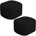 Ver imagem 1 de Kit 2 Puffs Decorativos Orgânico para Living Quarto 70cm Doha W01 Linho Chumbo - Lyam Decor