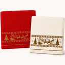 Ver imagem 1 de Kit 20 Toalhas de Mãos e Lavabo 30x50cm 100% Algodão 400g-m² Macias Pérola e Vermelho Bene Casa