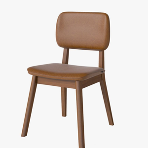 Cadeira Jantar Classic Estofado Corino Marrom 48x88x54cm Madeira Maciça