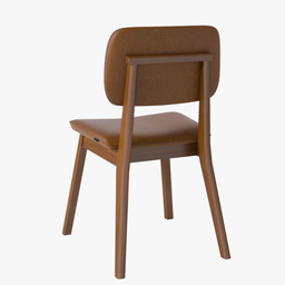 Cadeira Jantar Classic Estofado Corino Marrom 48x88x54cm Madeira Maciça - 2