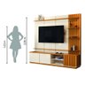 Estante Home Teather para Tv até 75 Polegadas 3 Portas 2,18m Ripado Cedro/off White Reno Edn - 5