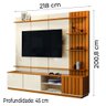 Estante Home Teather para Tv até 75 Polegadas 3 Portas 2,18m Ripado Cedro/off White Reno Edn - 3