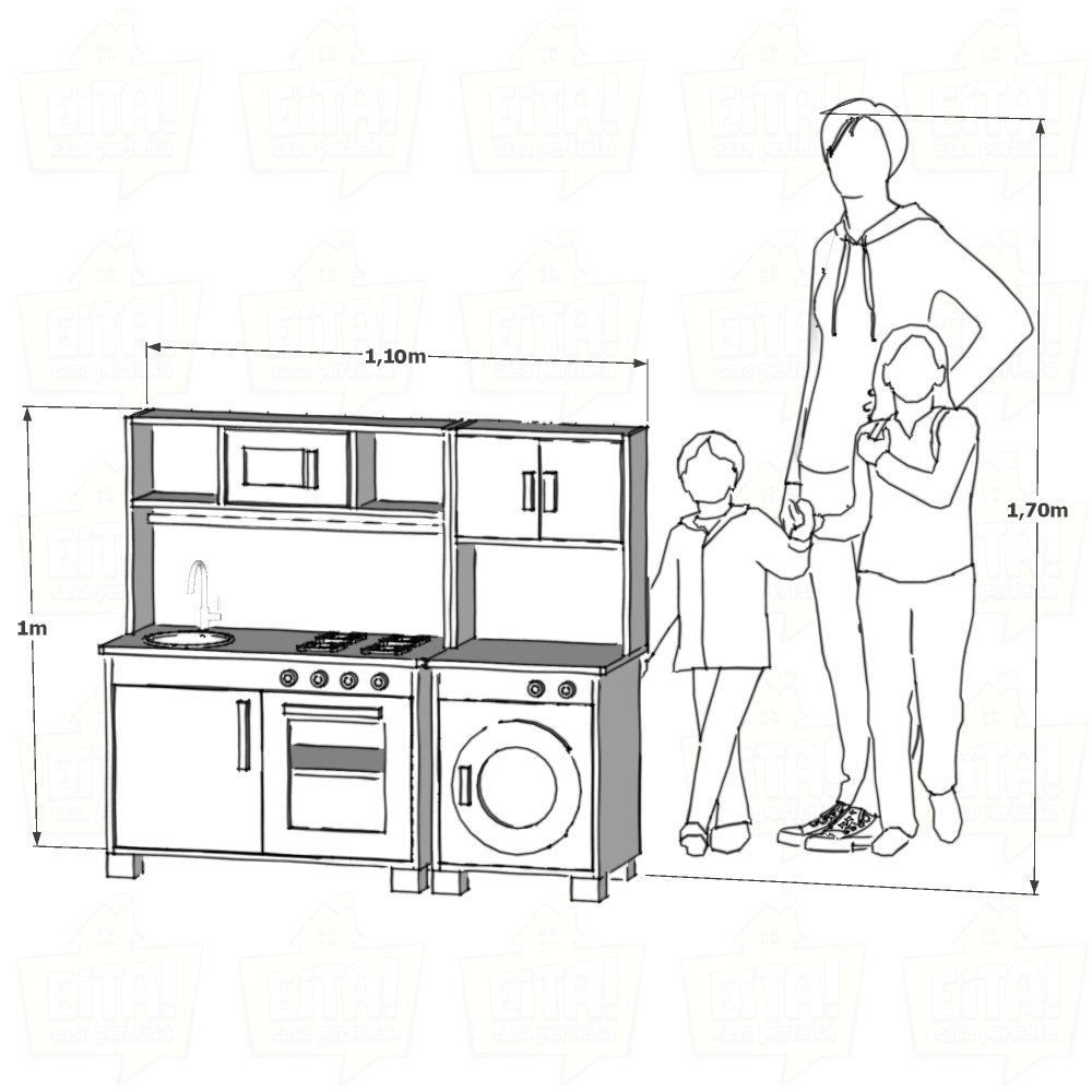 Kit Cozinha Infantil e Máquina de Lavar Infantil - Rosa Bebe - 5