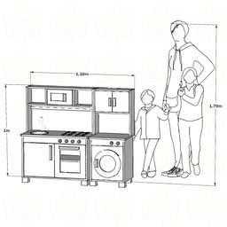 Kit Cozinha Infantil e Máquina de Lavar Infantil - Rosa Bebe - 5