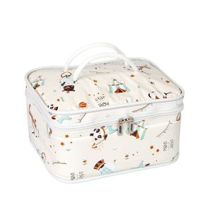 Bolsa Frasqueira Térmica Bebê e Infantil 6 Litros Impermeável:bege Circus