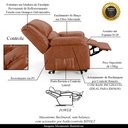 Ver imagem 3 de Poltrona do Papai Reclinável Melim Elevação Lift Elétrico Pu Caramelo Brilho Fh1 - D'rossi