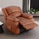 Ver imagem 2 de Poltrona do Papai Reclinável Melim Elevação Lift Elétrico Pu Caramelo Brilho Fh1 - D'rossi