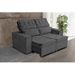 Sofá Zara C/encosto Ajustável e Pés com Rodízio Cristal C/2 Metros Anjo de Casa - 4