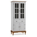 Ver imagem 1 de Cristaleira 4 Portas 3 Prateleiras e 1 Gaveta Hannover 60809 Linz Móveis - Off White/Imbuia