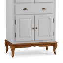 Ver imagem 3 de Cristaleira 4 Portas 3 Prateleiras e 1 Gaveta Hannover 60809 Linz Móveis - Off White/Imbuia