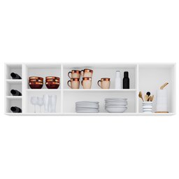 Aéreo Lavinia com Nicho Garrafeiro 160cm para Cozinha Branco - Belliv Decor - 2