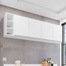 Aéreo Lavinia com Nicho Garrafeiro 160cm para Cozinha Branco - Belliv Decor - 3